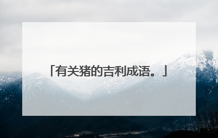 有关猪的吉利成语。