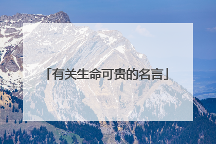 有关生命可贵的名言