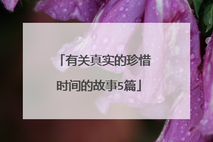 有关真实的珍惜时间的故事5篇