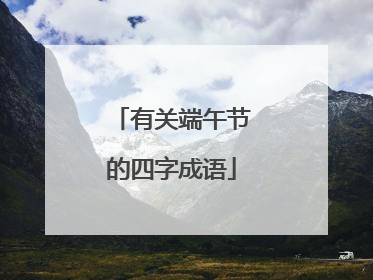 有关端午节的四字成语