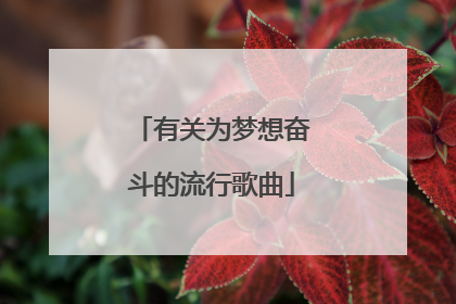 有关为梦想奋斗的流行歌曲