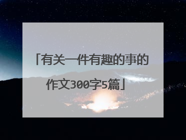 有关一件有趣的事的作文300字5篇