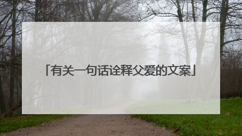 有关一句话诠释父爱的文案
