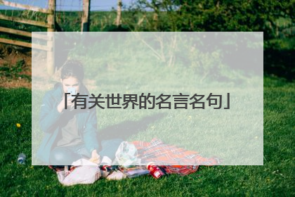 有关世界的名言名句