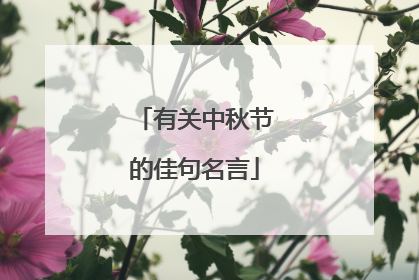 有关中秋节的佳句名言
