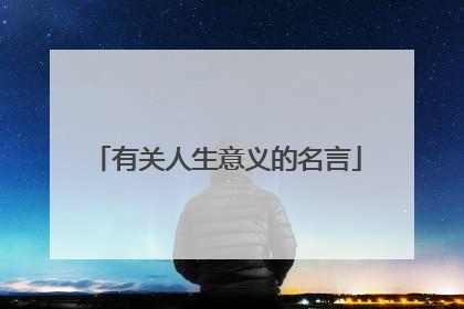 有关人生意义的名言