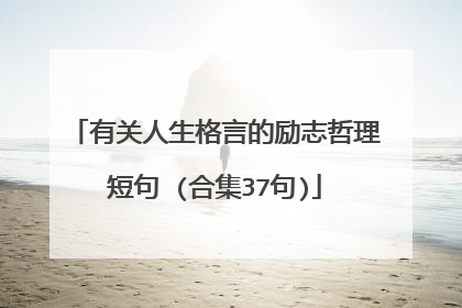 有关人生格言的励志哲理短句 (合集37句)