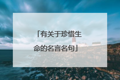 有关于珍惜生命的名言名句