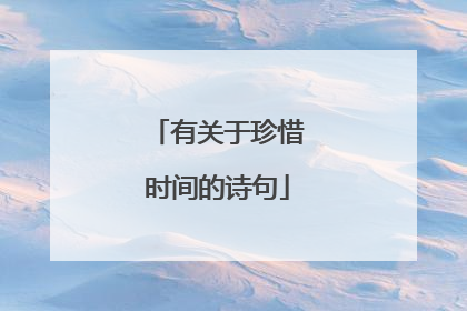 有关于珍惜时间的诗句
