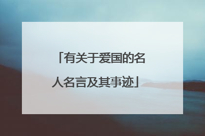 有关于爱国的名人名言及其事迹