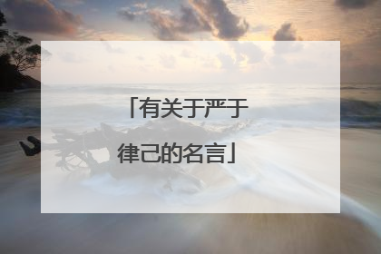 有关于严于律己的名言