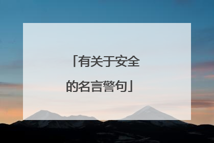 有关于安全的名言警句