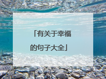 有关于幸福的句子大全