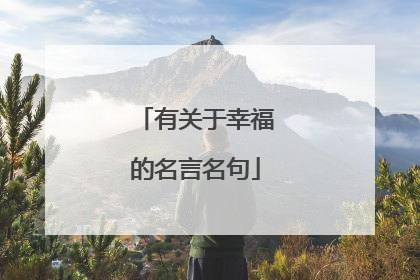有关于幸福的名言名句