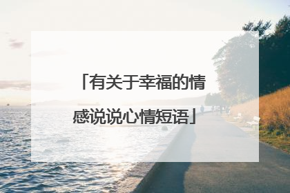 有关于幸福的情感说说心情短语