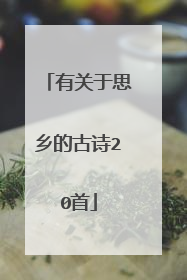 有关于思乡的古诗20首
