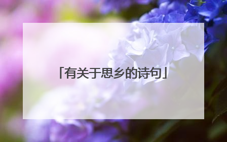 有关于思乡的诗句