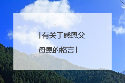 有关于感恩父母恩的格言