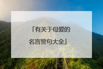 有关于母爱的名言警句大全
