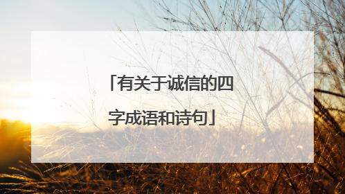 有关于诚信的四字成语和诗句