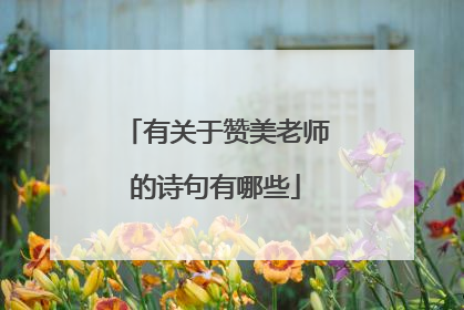 有关于赞美老师的诗句有哪些