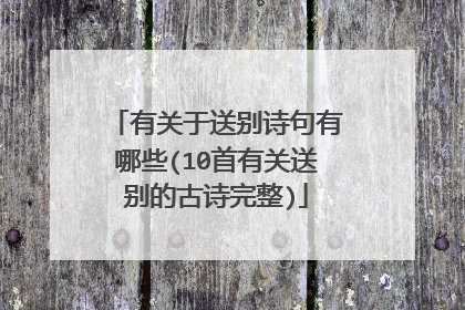 有关于送别诗句有哪些(10首有关送别的古诗完整)