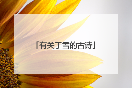 有关于雪的古诗