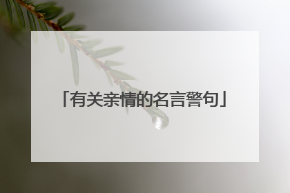 有关亲情的名言警句
