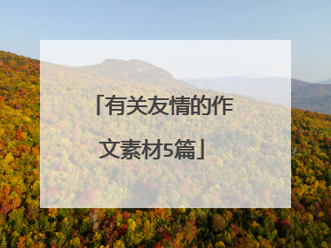 有关友情的作文素材5篇