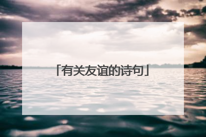 有关友谊的诗句