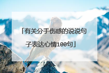 有关分手伤感的说说句子表达心情100句