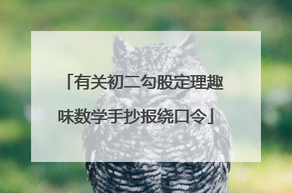 有关初二勾股定理趣味数学手抄报绕口令