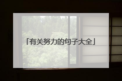 有关努力的句子大全