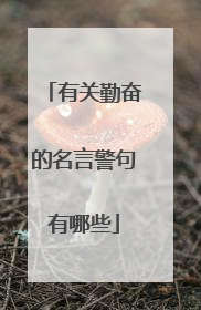 有关勤奋的名言警句有哪些