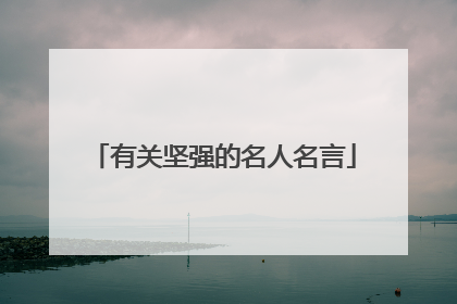 有关坚强的名人名言