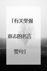 有关坚强意志的名言警句