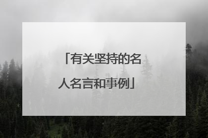 有关坚持的名人名言和事例