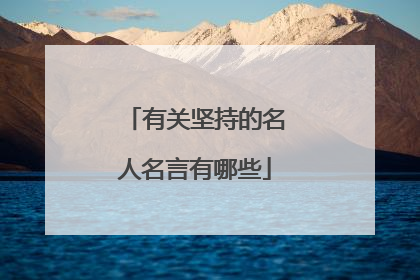 有关坚持的名人名言有哪些