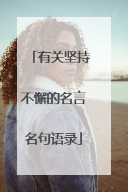 有关坚持不懈的名言名句语录