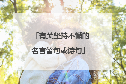 有关坚持不懈的名言警句或诗句