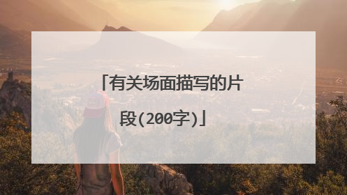 有关场面描写的片段(200字)