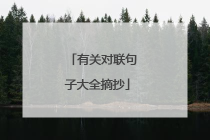 有关对联句子大全摘抄
