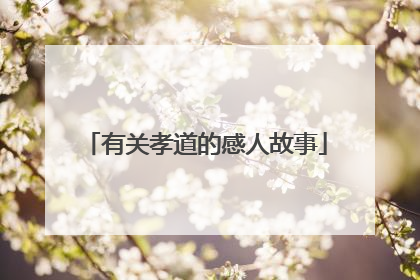 有关孝道的感人故事