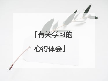 有关学习的心得体会