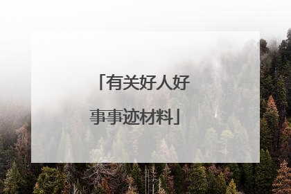 有关好人好事事迹材料