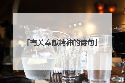 有关奉献精神的诗句