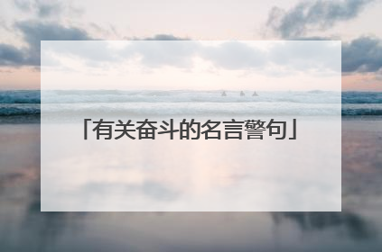 有关奋斗的名言警句