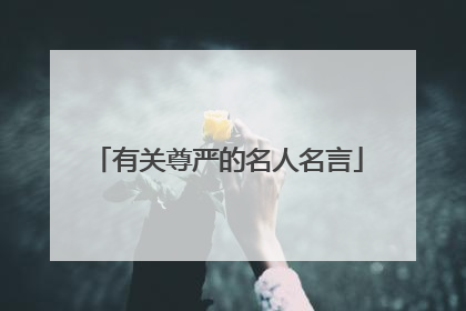 有关尊严的名人名言