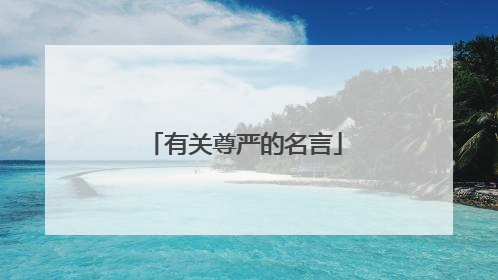 有关尊严的名言