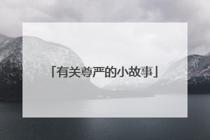 有关尊严的小故事